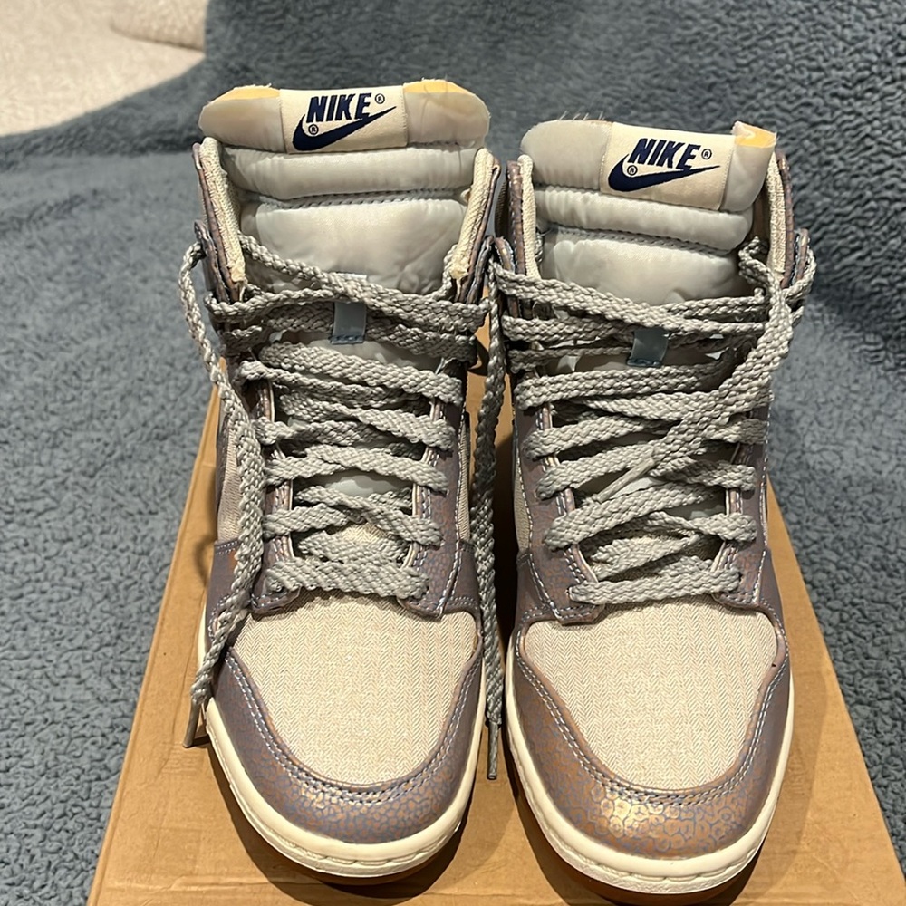 Women’s platform purple metallic Nike Dunk sneakers
